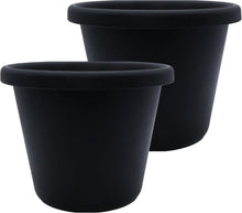 Load image into Gallery viewer, Stylish Classic 20" Black Plastic Garden Pots for Herbs &amp; Flowers – Set of Two