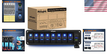 Load image into Gallery viewer, 8 Gang Rocker Switch Panel w/ PD Type C &amp; USB Charger – Waterproof Aluminum