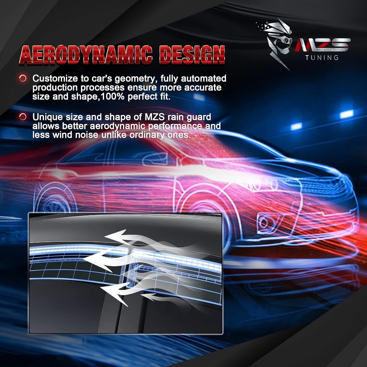 Durable Shatter-Resistant Rain Guards for 2019-2024 Vehicle Models - 4pc Set