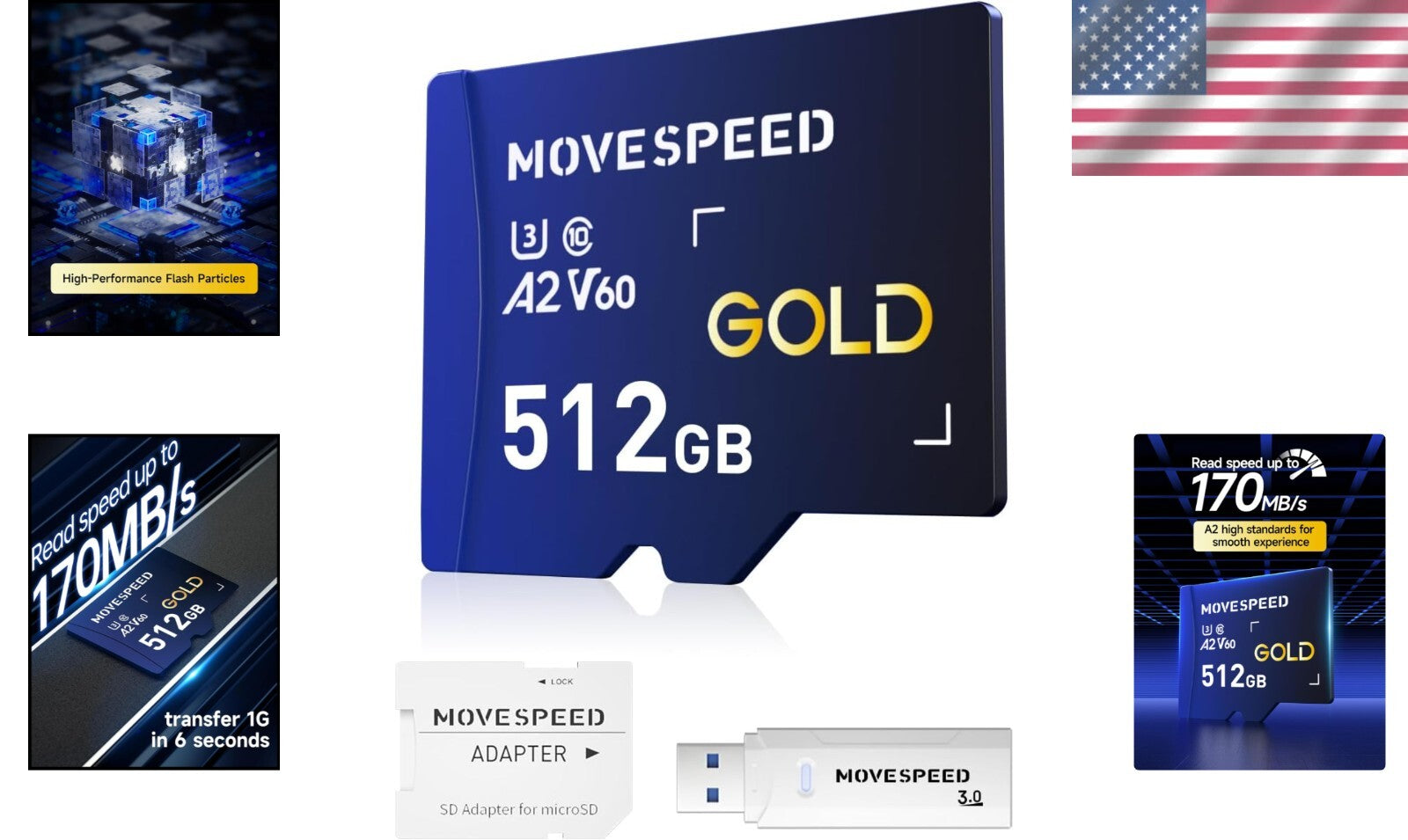 Fast 512GB SD Card A2 U3 V60 - Ideal for 4K Video, Waterproof & Drop-Proof