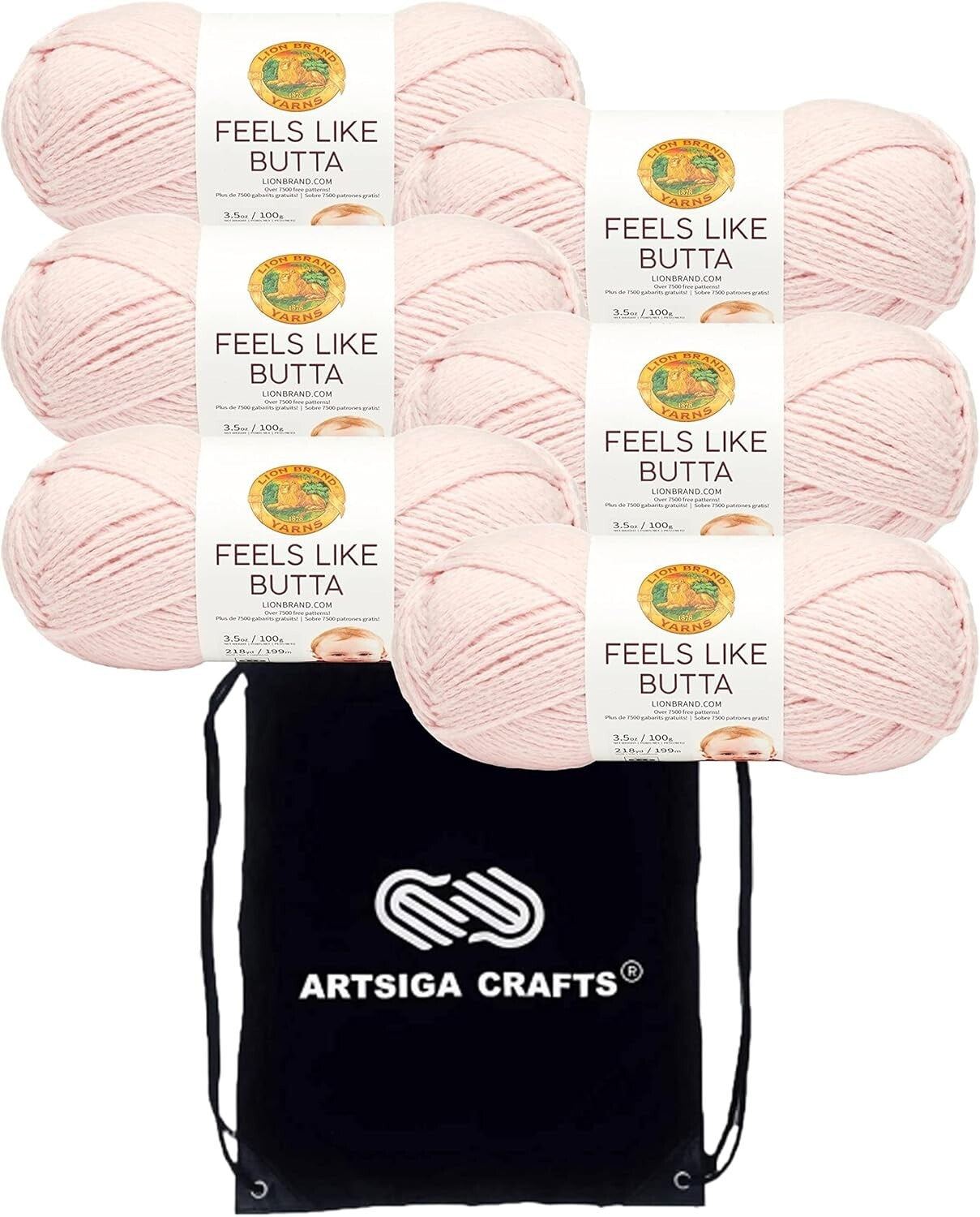 Premium 6-Skein Pink Yarn Bundle - Machine Washable & Easy Carry Project Bag