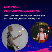 Load image into Gallery viewer, LED Juggling Glow Balls Set - Rechargeable, Professional Size, 20 Color Options