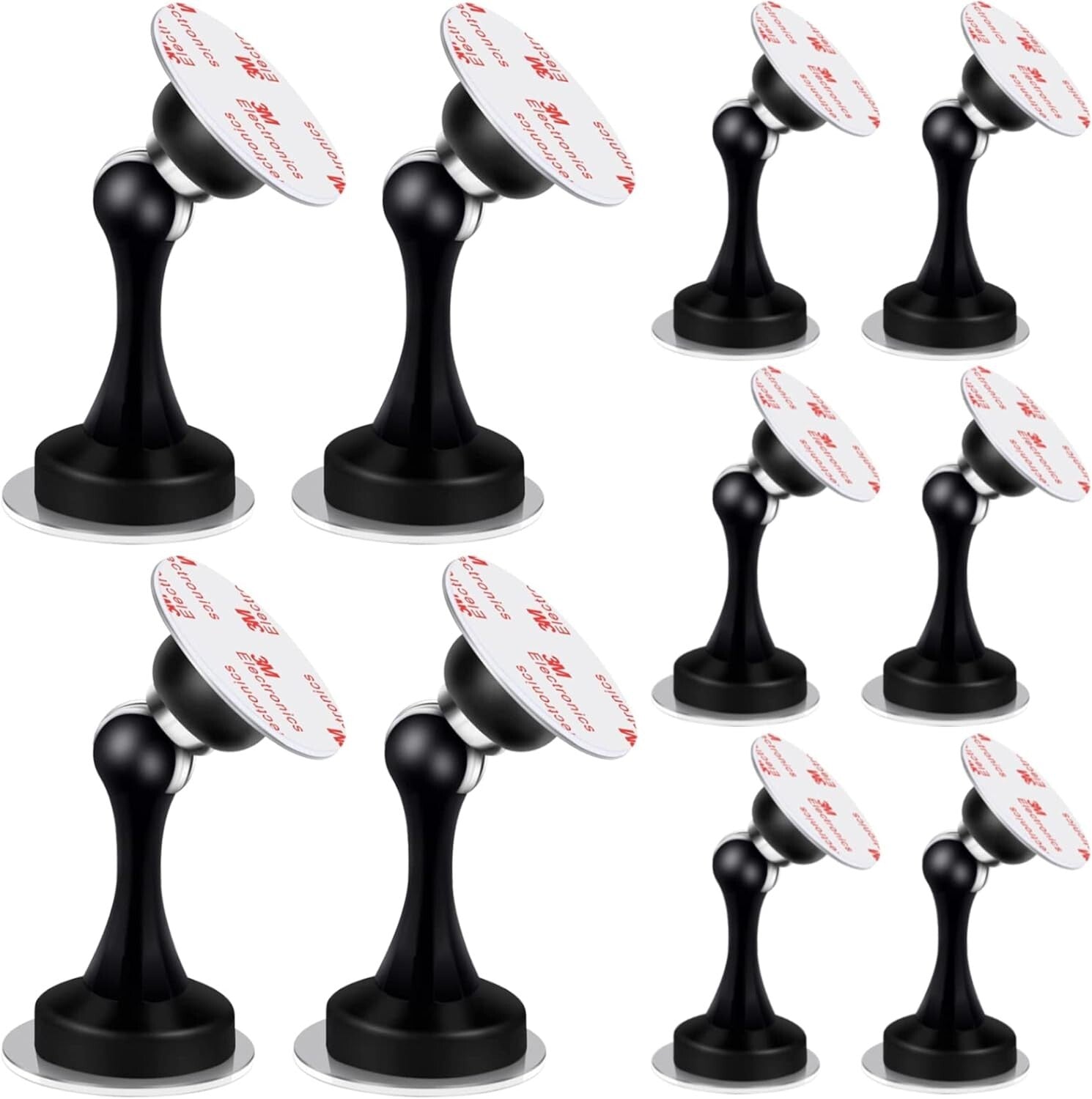 Durable Magnetic Door Stops with Adhesive Tape, 10 Pack, Effortless Installation