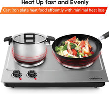 Load image into Gallery viewer, Double Electric Burner with Stainless Steel Finish – Ideal for Indoor Cooking