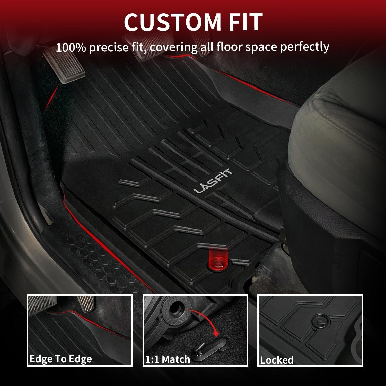 All Weather TPE Truck Floor Liners for Ram 1500 Classic Crew Cab 2019-2024
