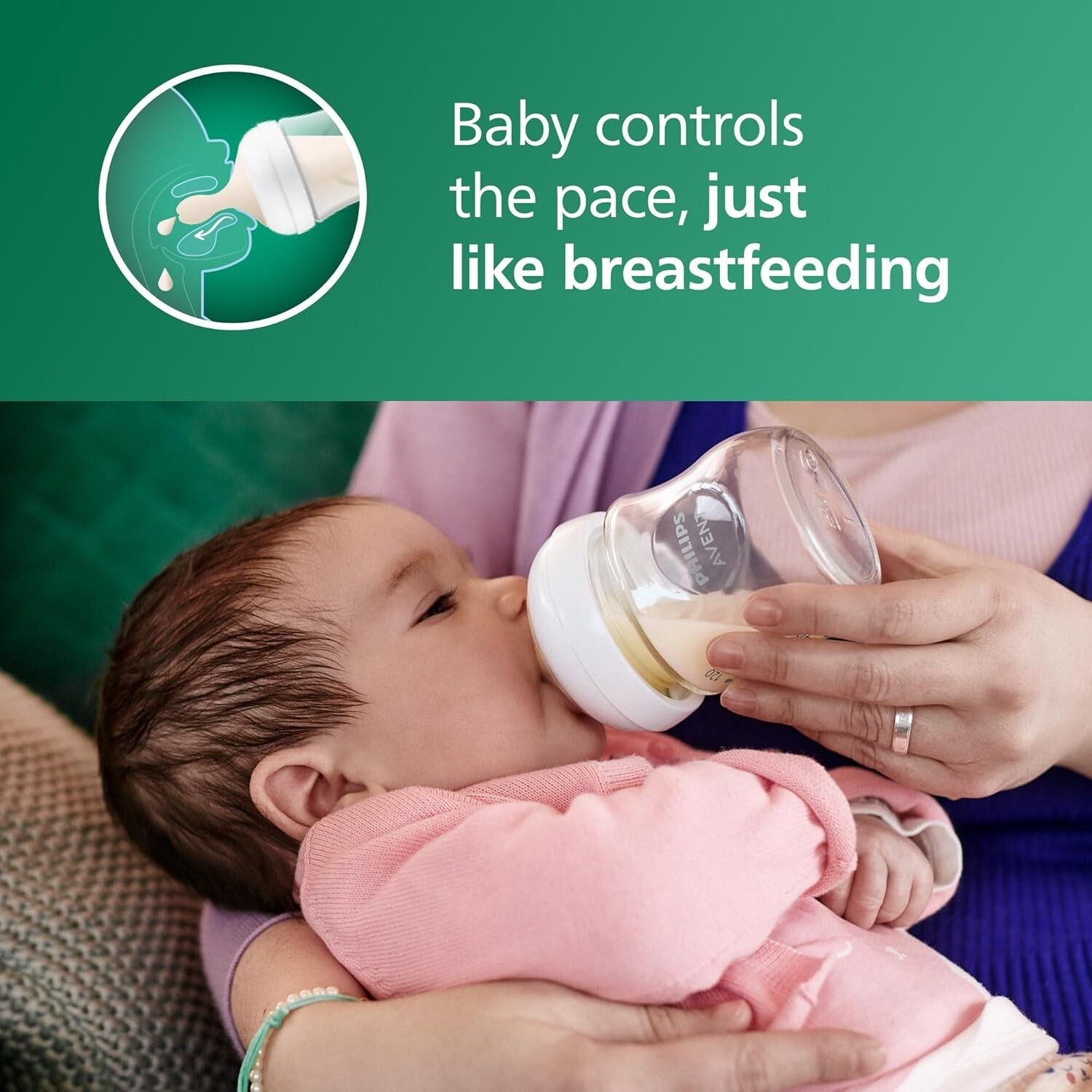 BPA-Free Philips 4oz Natural Glass Baby Bottles - No-Drip Vented Design