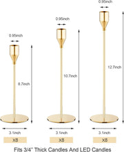 Load image into Gallery viewer, Multi-Height French Gold Candle Holders Set of 12 - Ideal for Home and Events