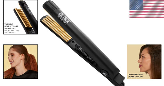Versatile 24K Gold Crimping Iron with Variable Heat for Stunning Styles
