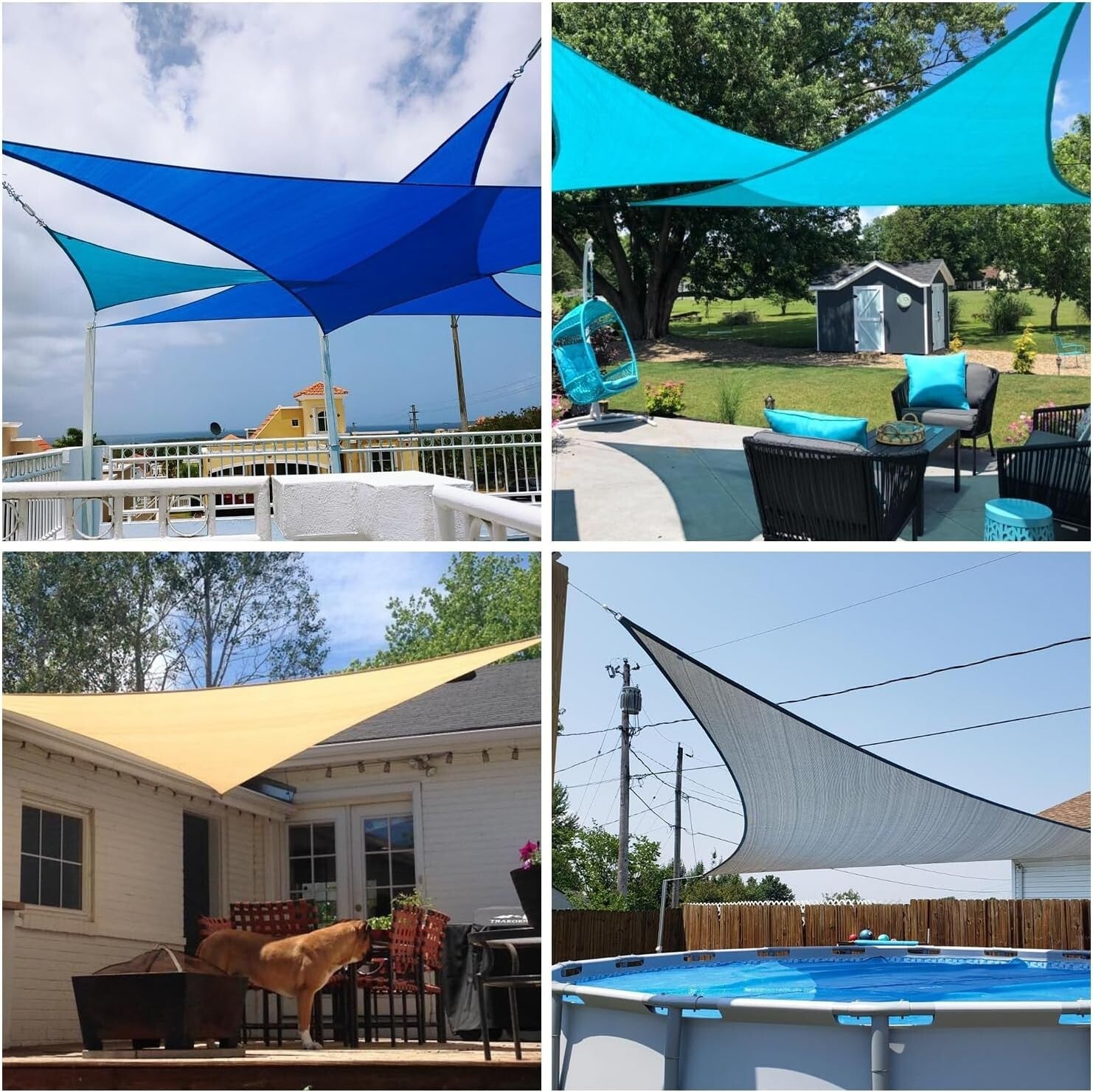 Turquoise 20' Sun Shade Sail - Heavy-Duty UV Block Canopy for Outdoor Comfort