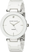Load image into Gallery viewer, Chic Women's Black Ceramic Watch with Diamond Details and Glossy White Dial