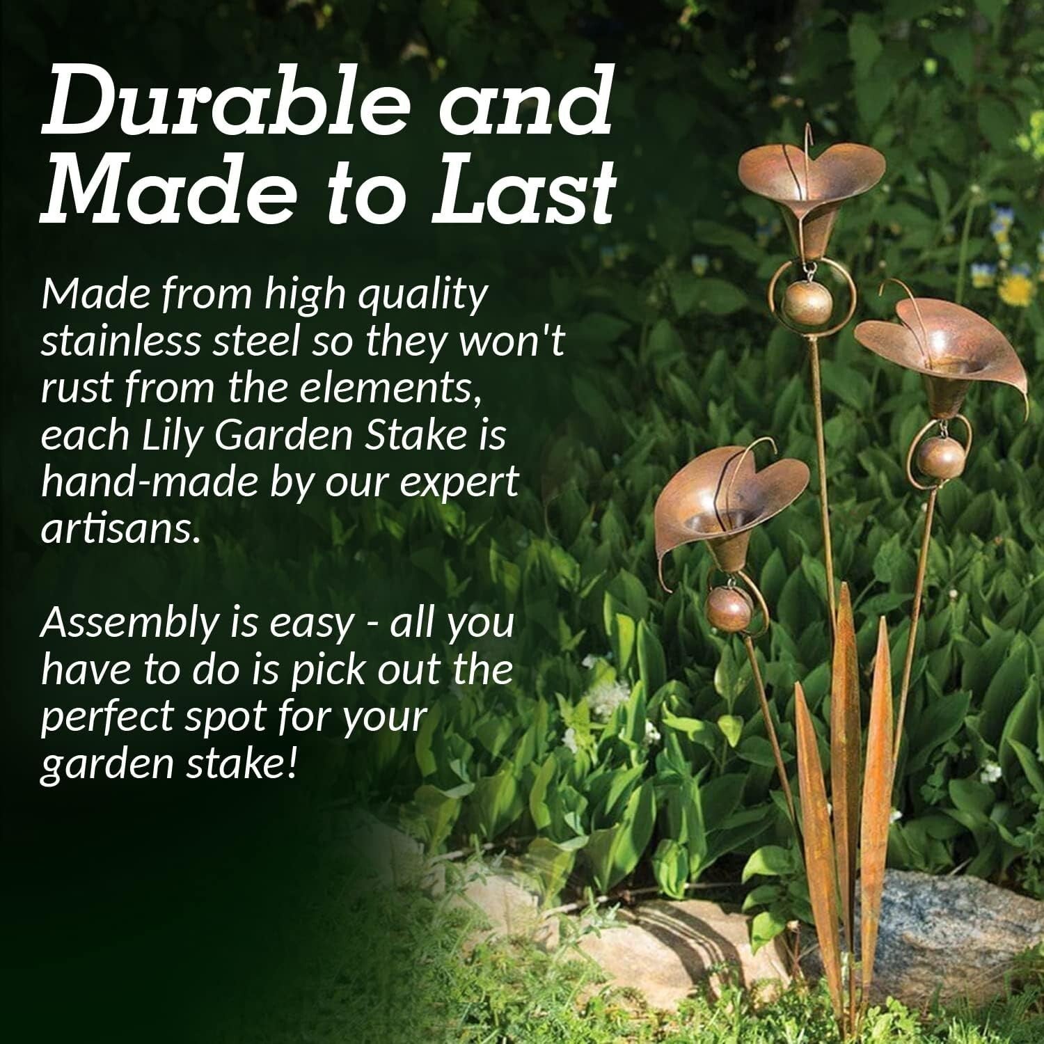 Rust Resistant Calla Lily Wind Chime Garden Stake - Ideal Gift for Garden Lovers