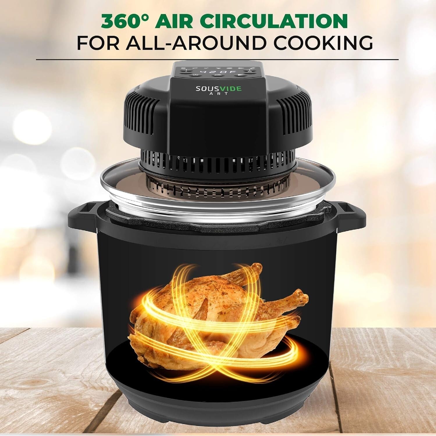 Instant Pot Air Fryer Attachment – 8 qt Lid with 7 Cooking Modes & Accessories