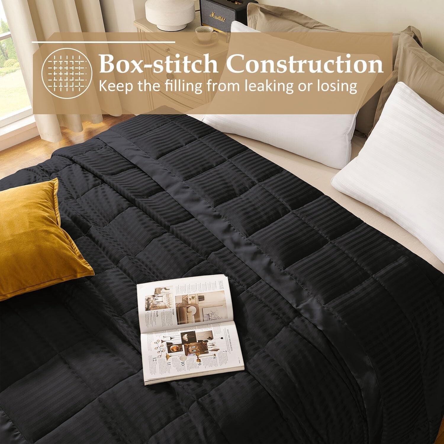 Lightweight King Size Blanket with Satin Trim - Ideal All-Season Comfort, 90x108