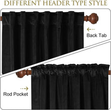 Load image into Gallery viewer, Elegant Black Velvet Blackout Curtains 52W x 132L - Stylish Thermal Insulation