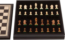 Load image into Gallery viewer, Sophisticated Inlaid Chess Board Game with 32 Weighted Wooden Pieces - 18 Inches