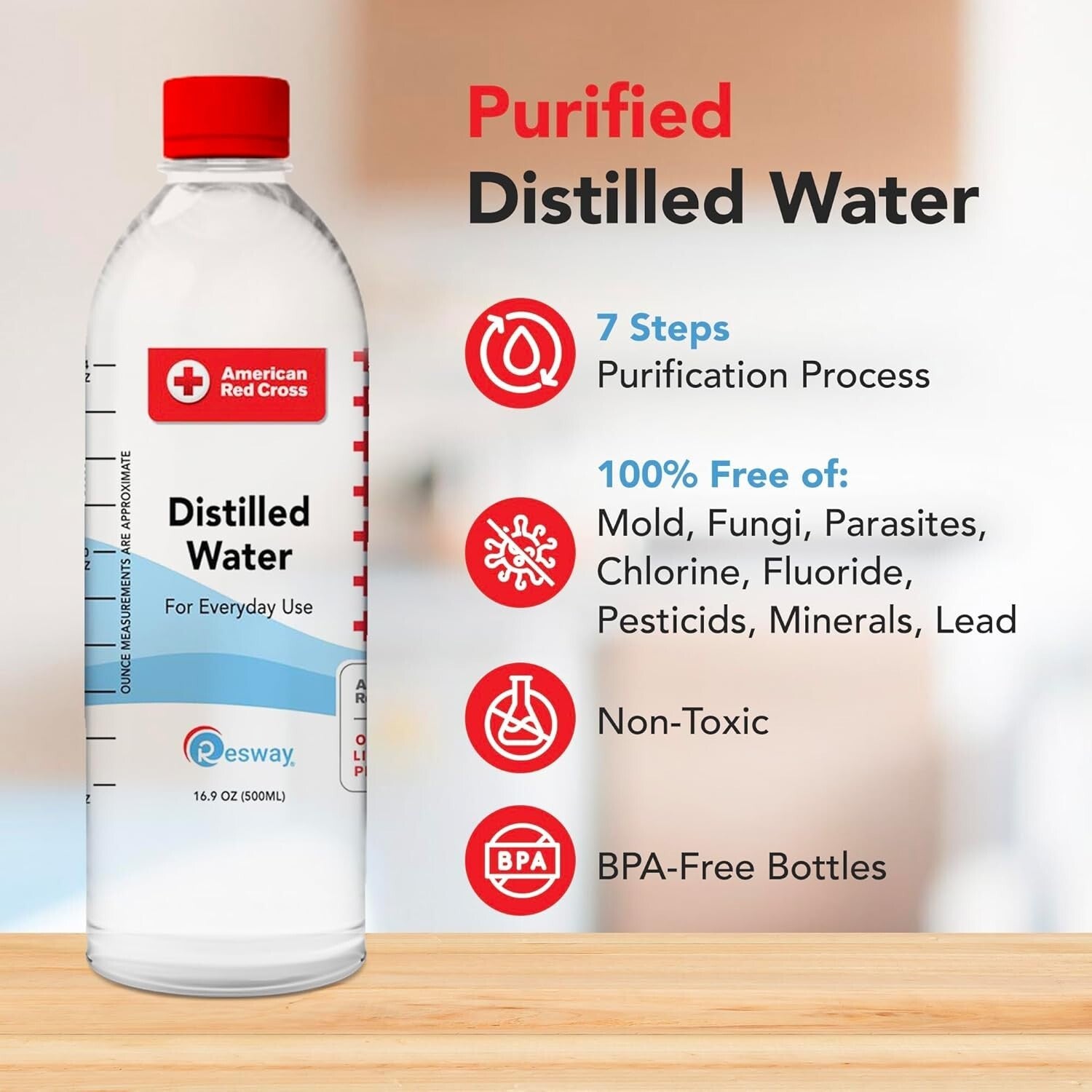 16.9 fl. oz American Red Cross Purified Distilled Water - Safe for Baby Formula