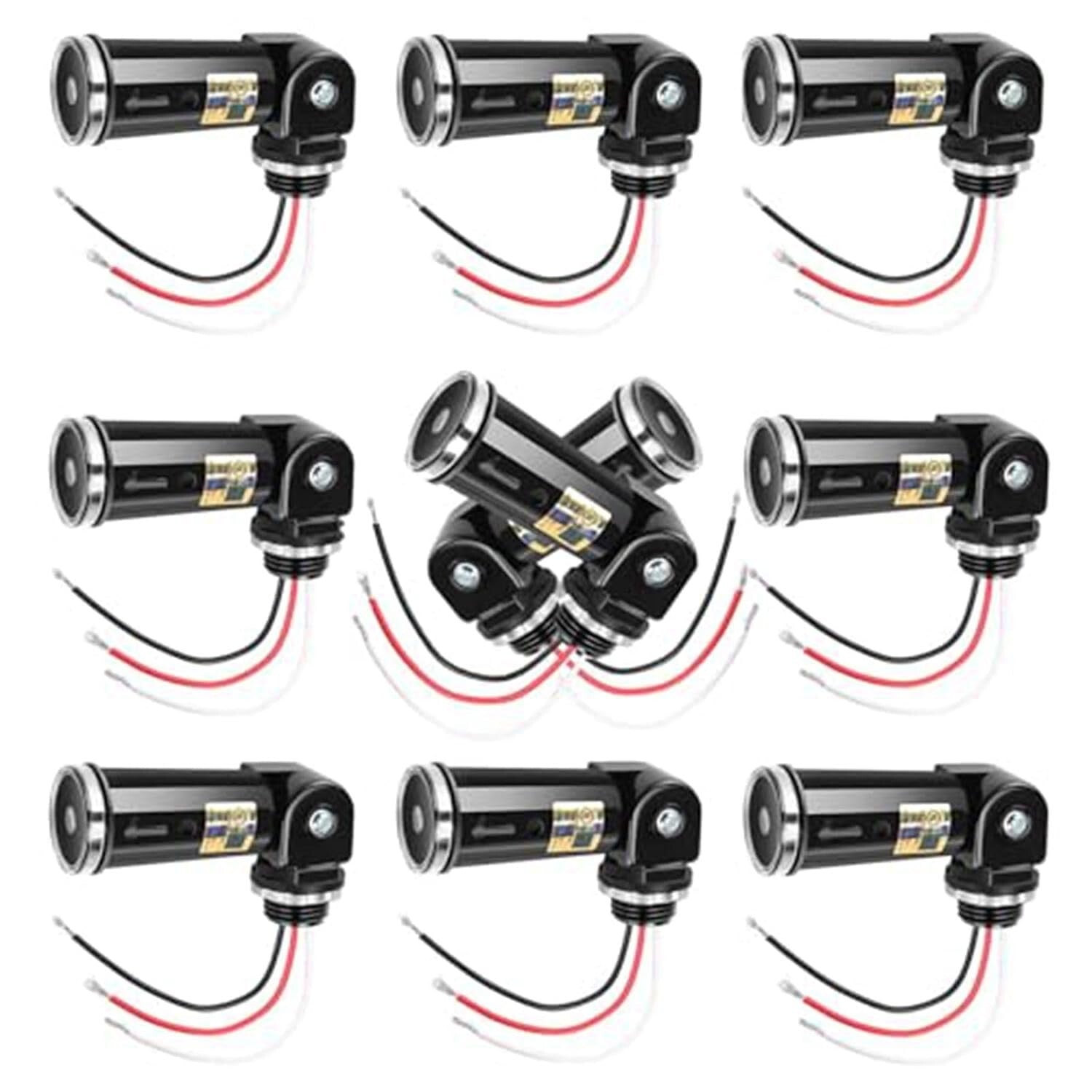10-Pack Outdoor Photo Cell Dusk to Dawn Sensors - Easy Install, Surge Protected