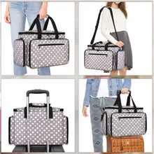 Load image into Gallery viewer, Heavy-Duty Gray Dots Travel Case for Sewing Machine with Removable Padding