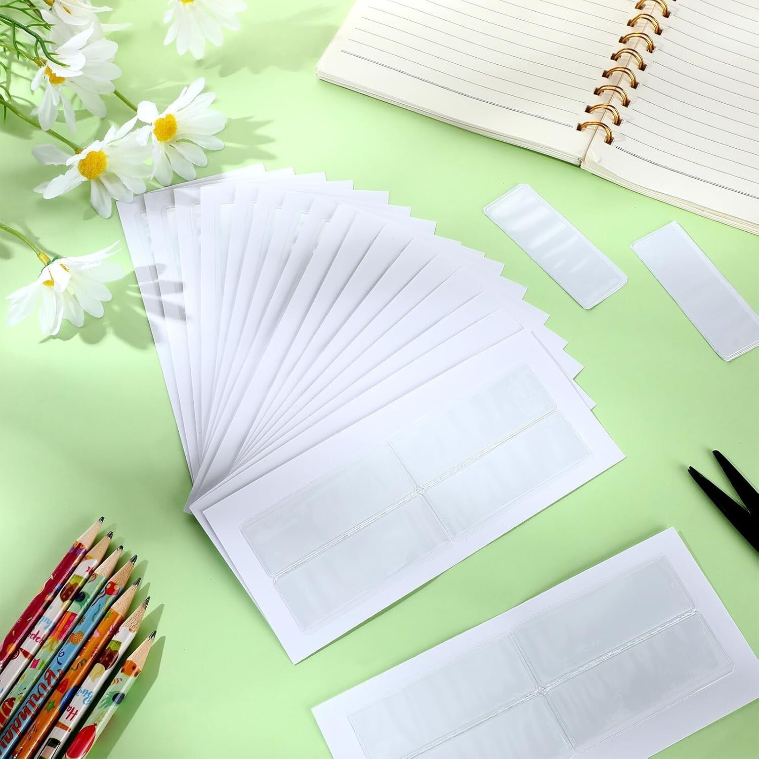 Clear Self-Adhesive Label Holder Pockets - 500 Count for Efficient Organization