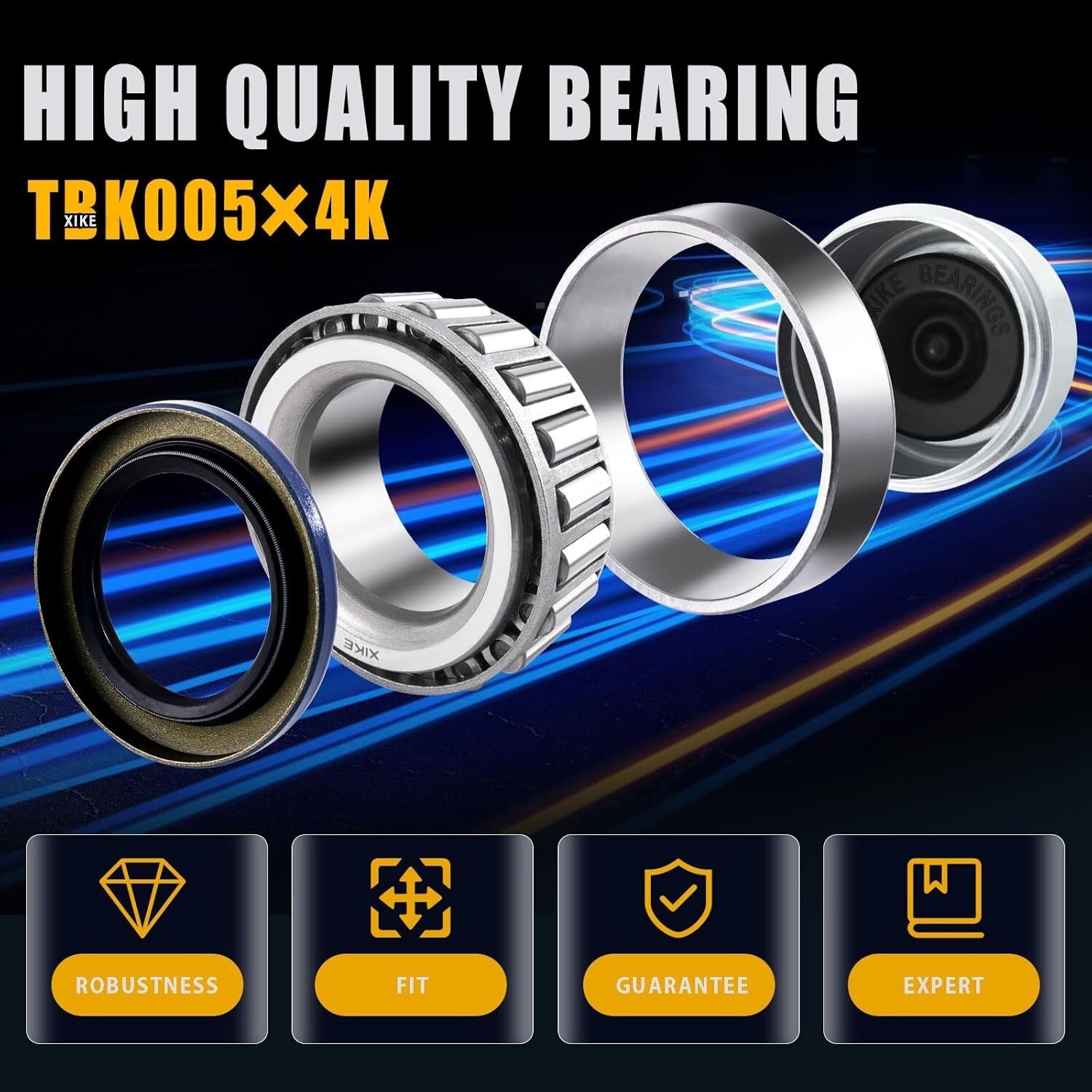 4-Piece Trailer Wheel Hub Kit Fits 3500 lbs Axles with High-Performance Bearings