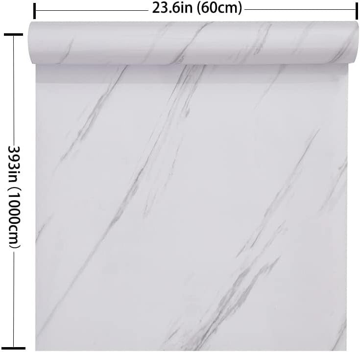 Elegant Gray/White Glossy Marble Self-Adhesive Wallpaper for Effortless Style