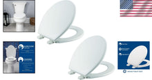Load image into Gallery viewer, Heavy Duty White Round Toilet Seats - 2-Pack, Non-Slip, Easy DIY Installation
