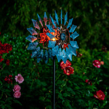 Load image into Gallery viewer, Durable 75in Solar Wind Spinner with Multi-Color LED Lighting for Outdoors