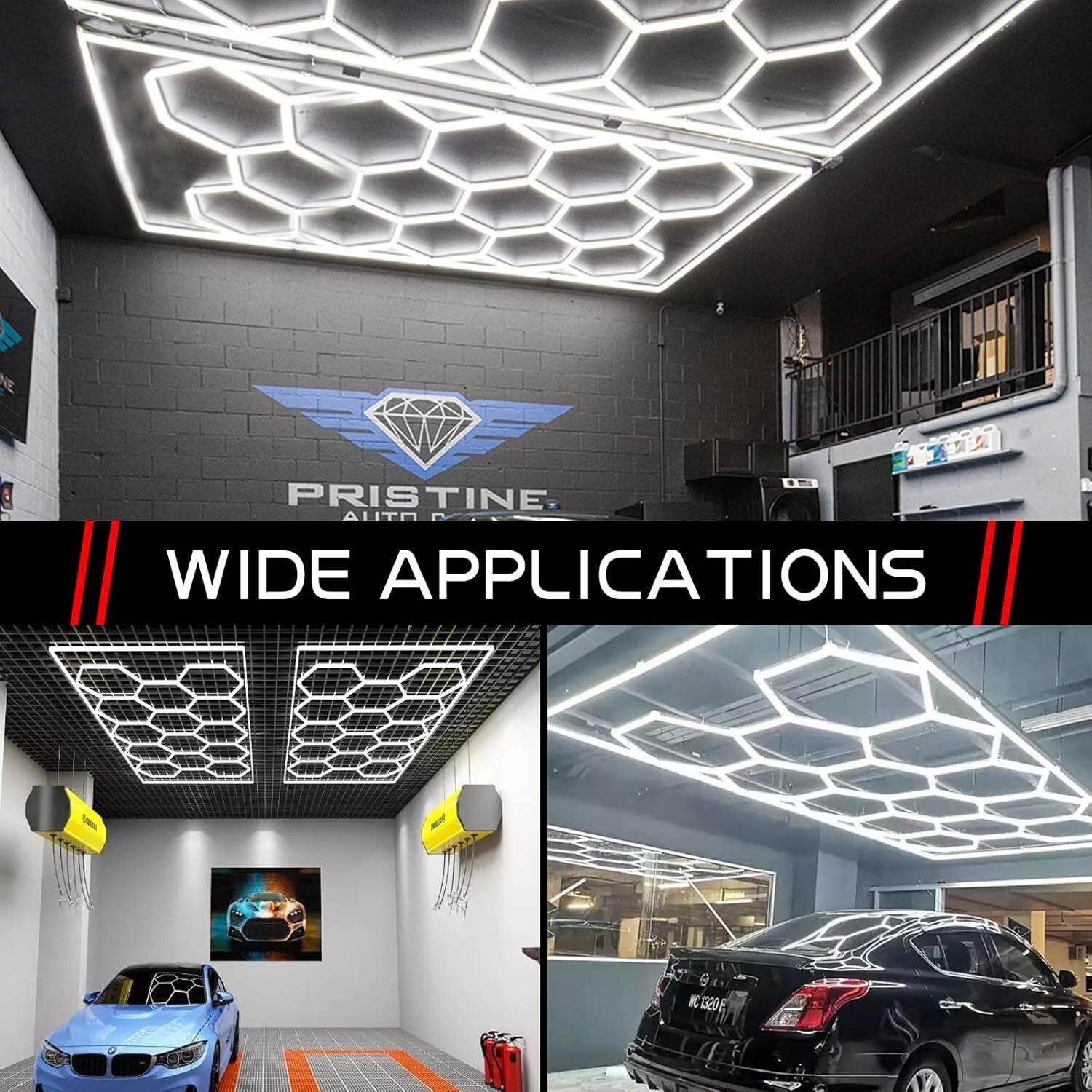 Super Bright 108000LM Hexagon Garage Light - Perfect for Basements & Workshops