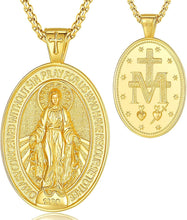 Load image into Gallery viewer, Unique 925 Sterling Silver &amp; Gold Miraculous Medal Pendant - Gift Box Included