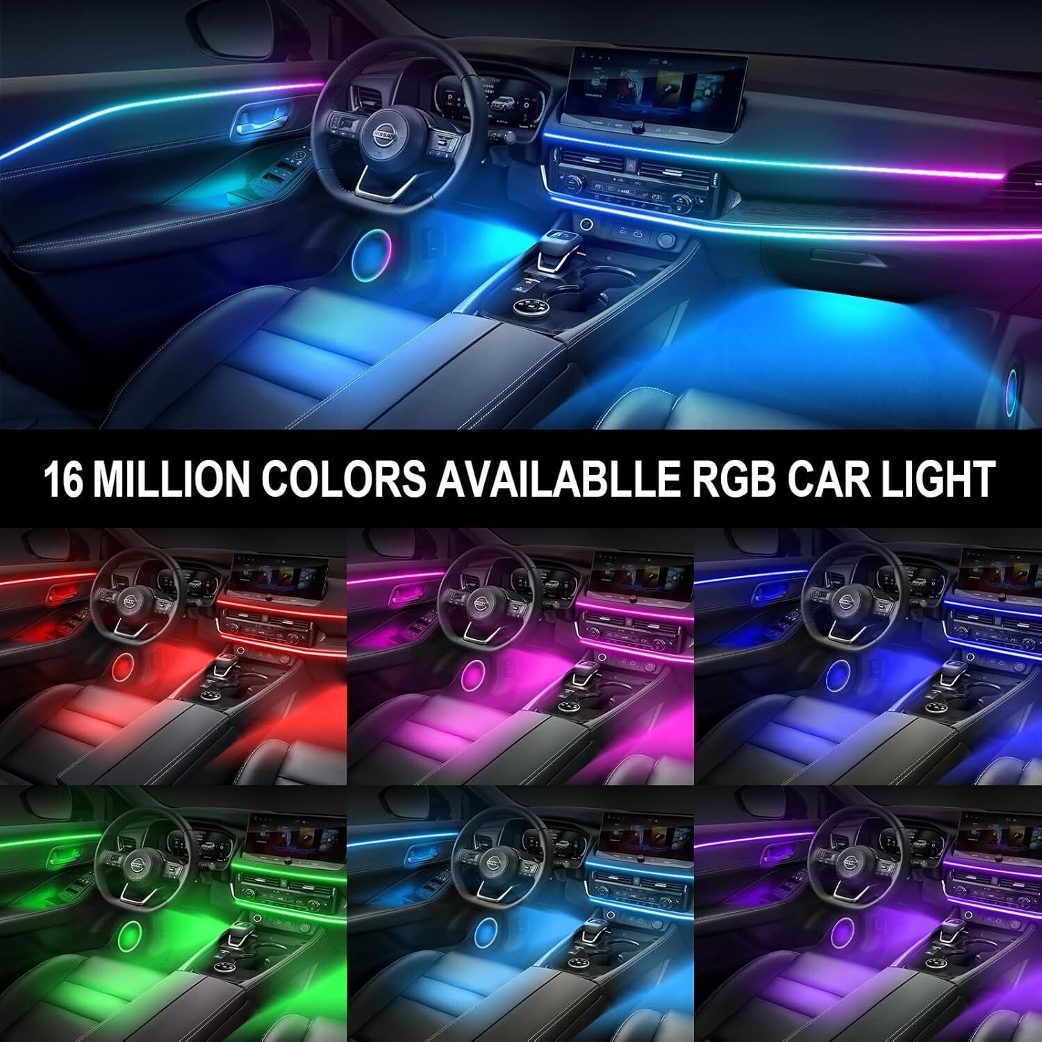 Dreamcolor 10-in-1 Waterproof Car LED Strip Lights with APP Control & 213 Modes