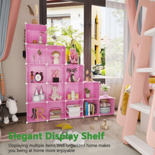Load image into Gallery viewer, Modern 16-Cube Plastic Storage Organizer - Customizable Cherry Blossom Pink