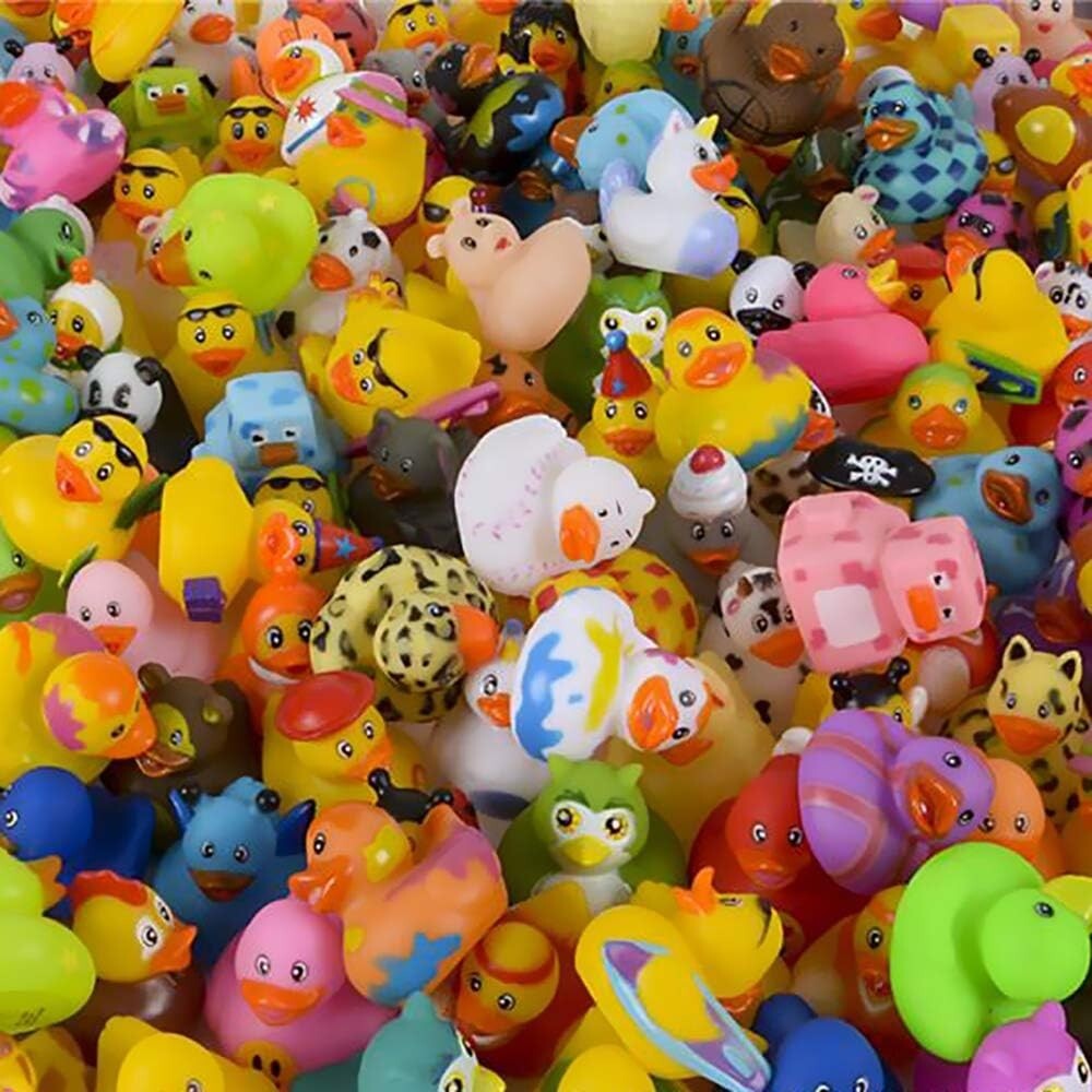 100-Pack Assorted Rubber Ducks - Fun Bath & Pool Toys for Kids and Parties