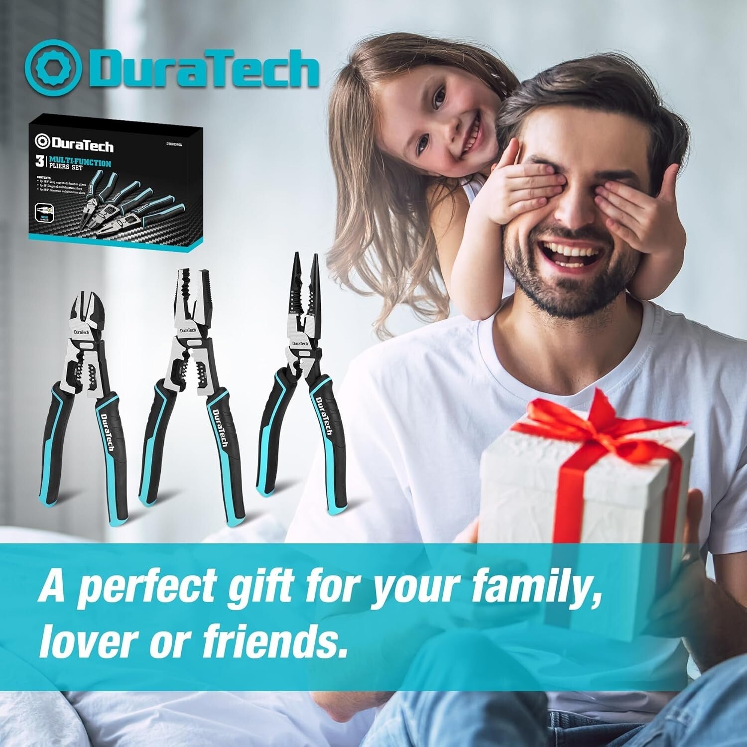 Ergonomic 3-Piece Pliers Set: 8.5" Lineman, Long Nose, and Diagonal Cutters