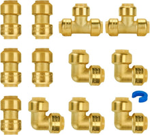 Load image into Gallery viewer, Versatile 1/2 Inch Push-to-Connect Plumbing Fittings - Safe and Durable 12 Pack