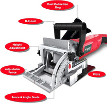 Load image into Gallery viewer, 8.5 Amp Biscuit Cutter Joiner with Tungsten Carbide Blade &amp; Dust Collection