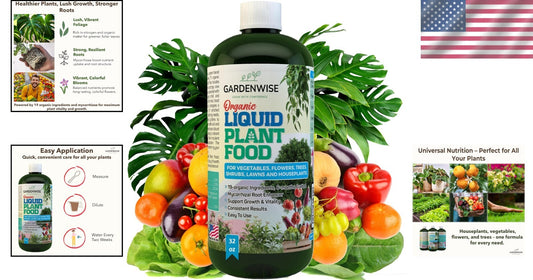 Organic Liquid Plant Food - Mycorrhizae-Enriched All-Purpose Fertilizer 32 oz