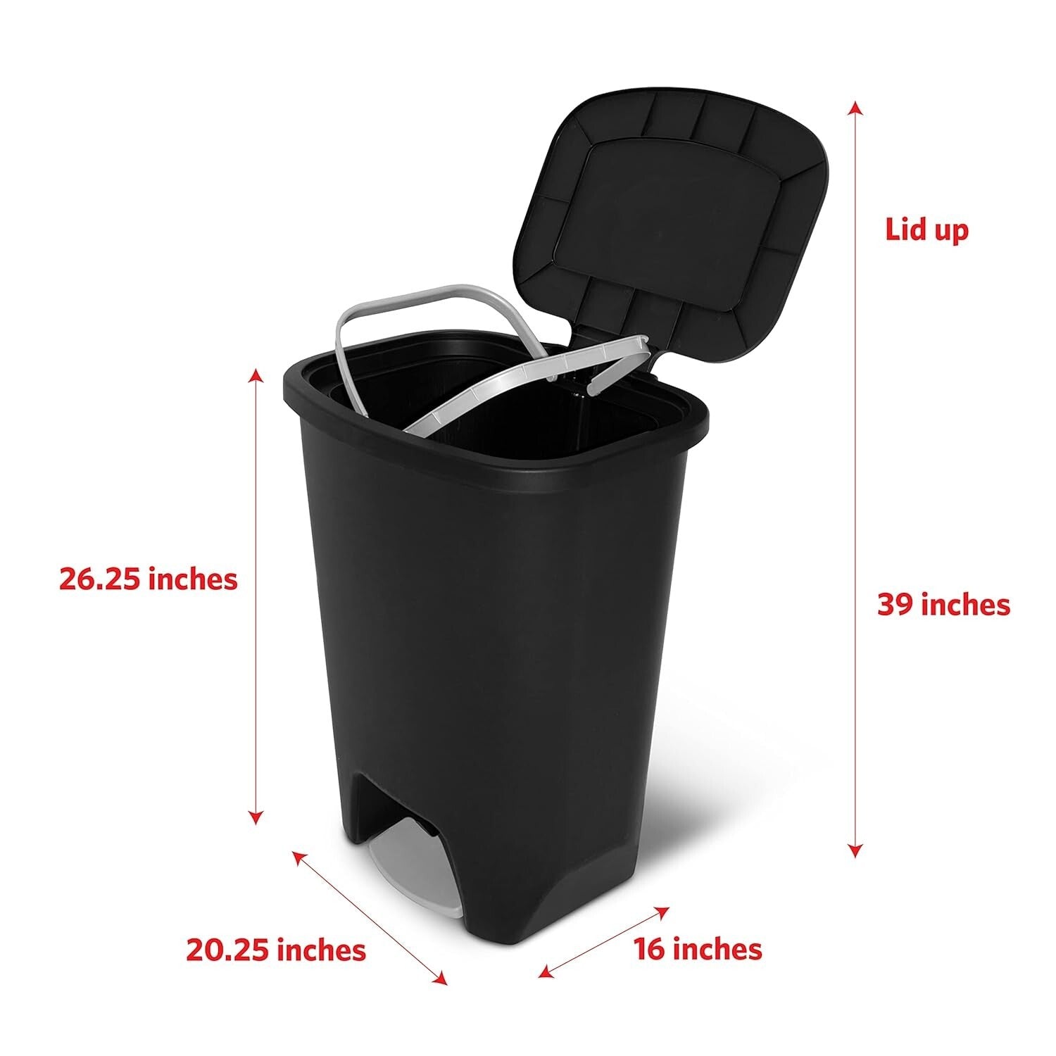 Elegant 20-Gallon Trash Can with Clorox Odor Protection - Hands-Free Operation