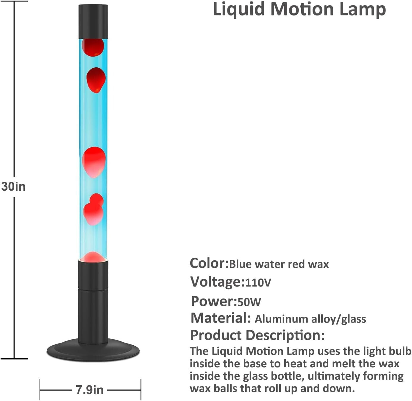 Dynamic 30-Inch Liquid Motion Lamp - Modern Mood Lighting for Cozy Spaces