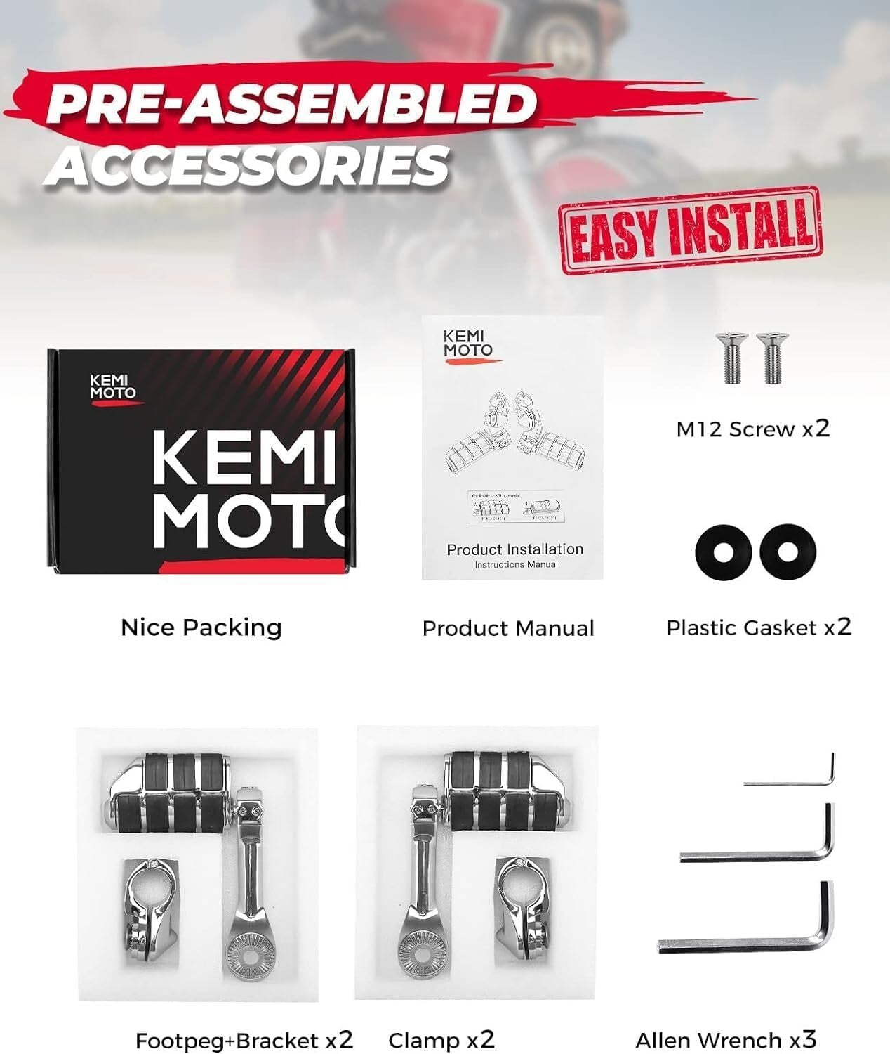 Chrome 1 1/4-Inch Highway Pegs for Harley Touring Models - Enhanced Comfort