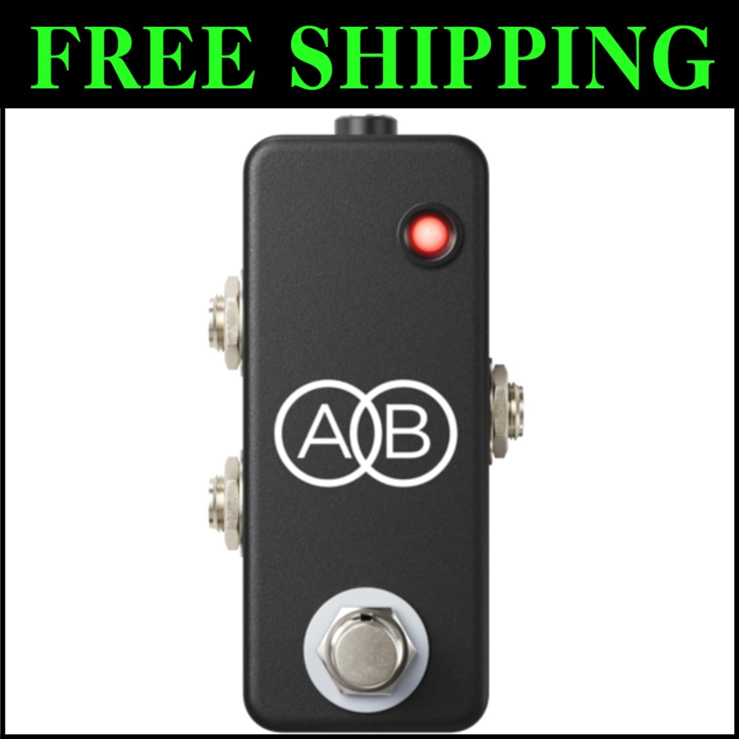Mini A/B Guitar Signal Switch: Compact Black/Silver Pedal for Musicians