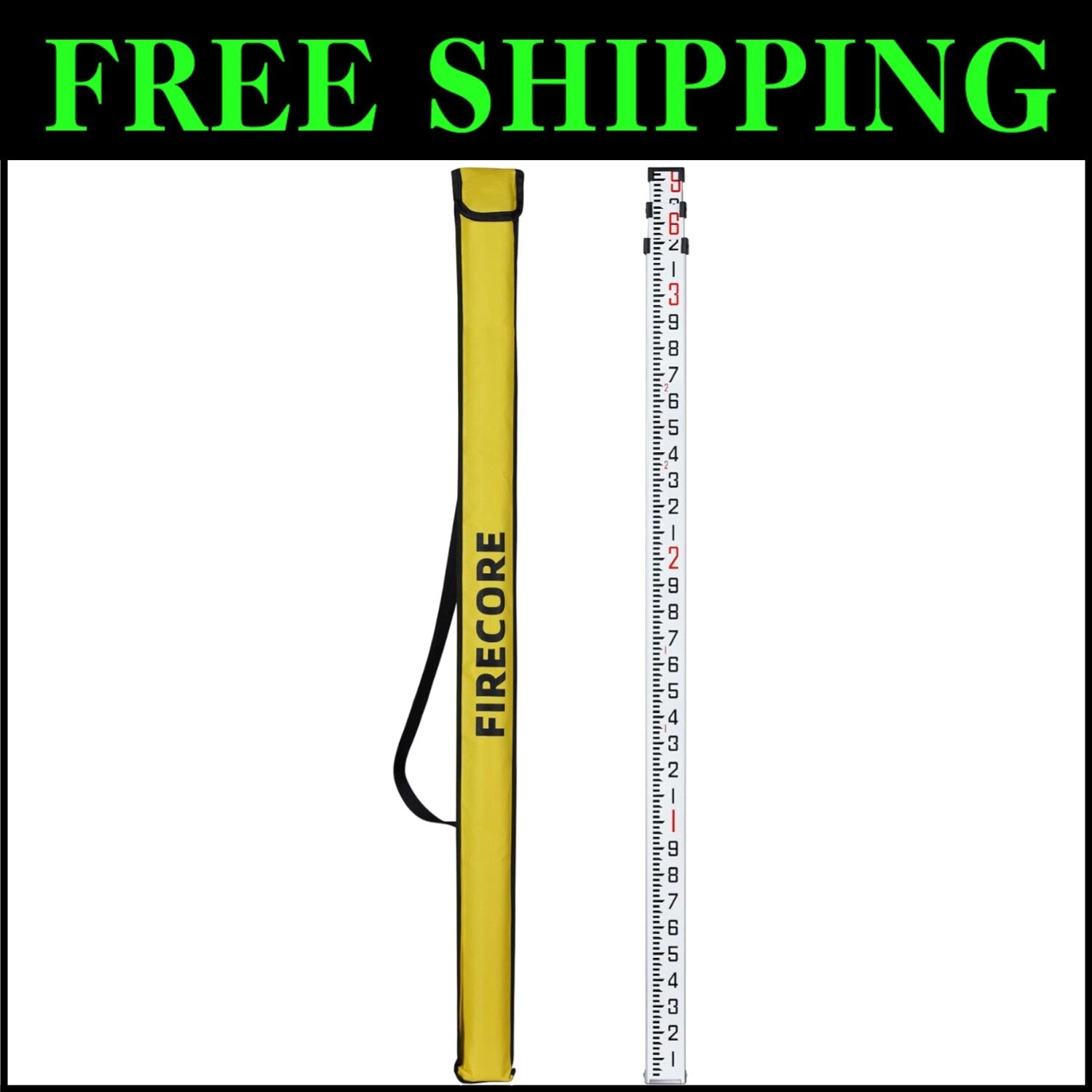 Lightweight 9-foot Survey Rod in Aluminum - Weather Resistant and Easy to Use