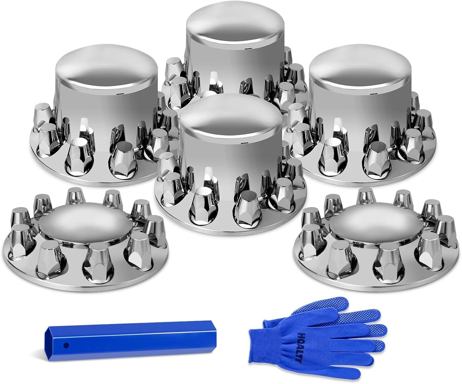 Universal Fit Chrome Dome Axle Covers for Semi Trucks - Premium ABS Design