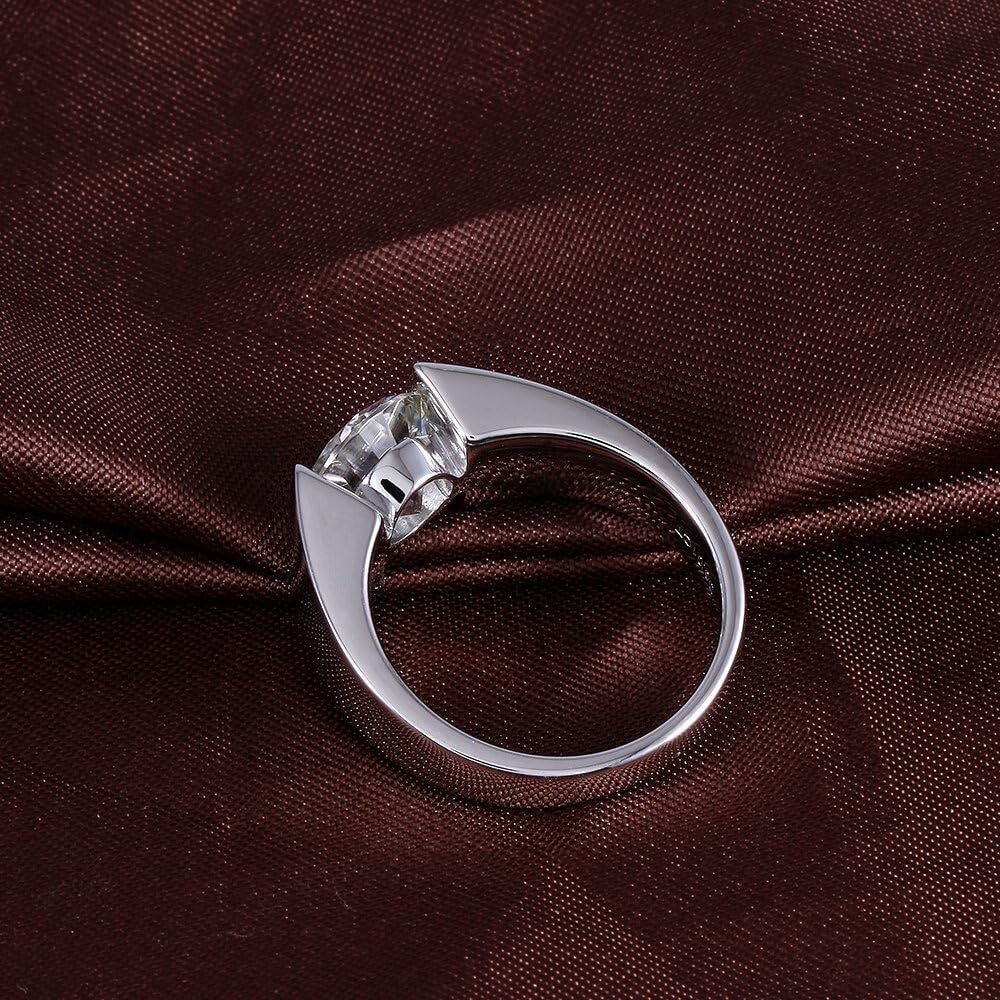 Lab-Grown Moissanite Engagement Ring - Sparkling 3ct Heart Cut, 14k Gold Accent