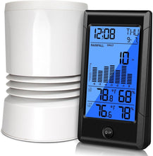 Load image into Gallery viewer, Smart Self-Emptying Rain Gauge with Blue Backlit Display &amp; Indoor Monitoring