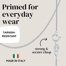 Load image into Gallery viewer, 925 Sterling Silver Dainty Box Chain Necklace 1mm - Waterproof &amp; Hypoallergenic