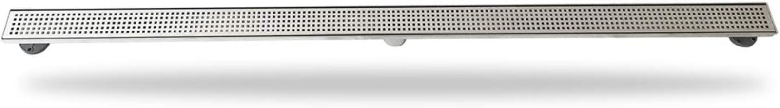 Elegant Brushed Stainless Steel Shower Drain - 48'' Linear with Adjustable Feet