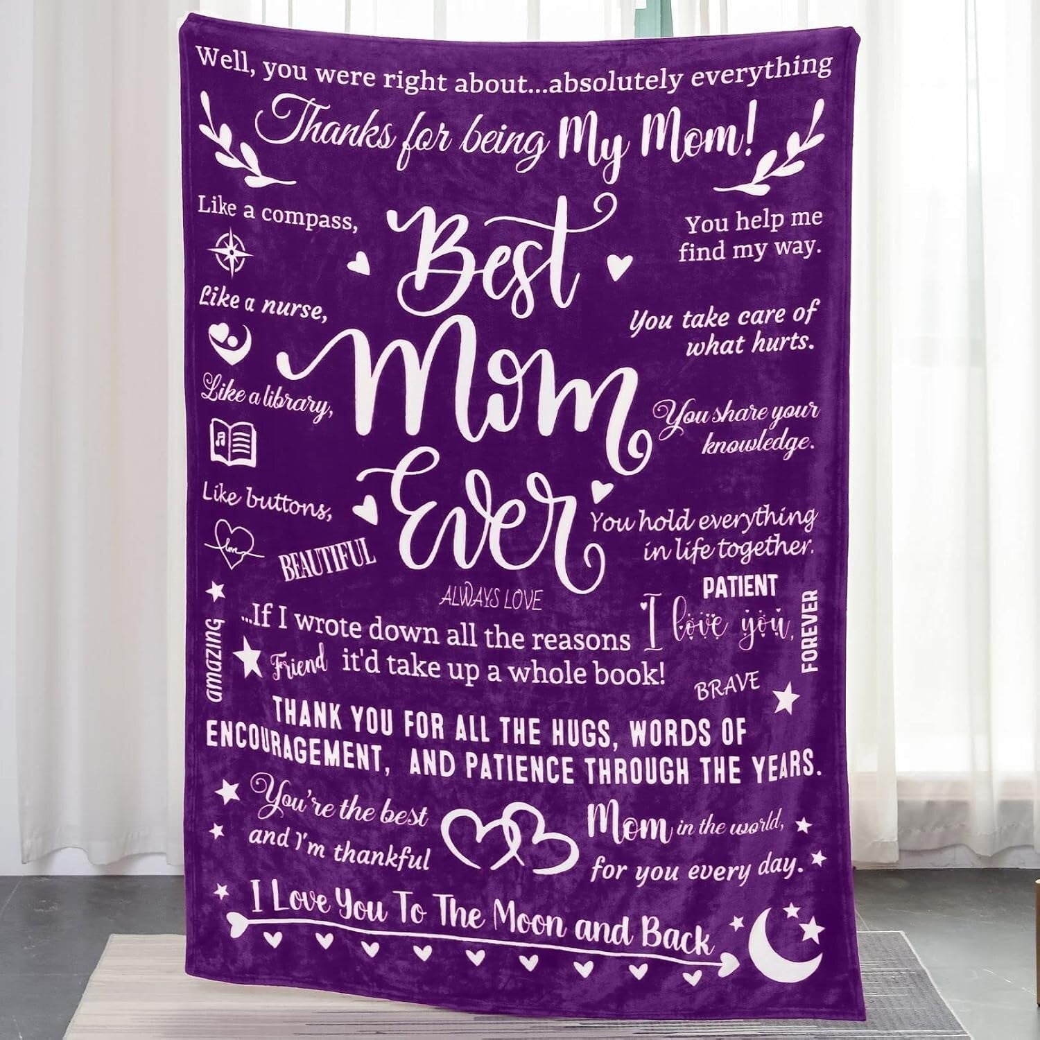 Vibrant Polyester Fleece Blanket for Moms - 70" L x 50" W, Heartfelt Gift Idea