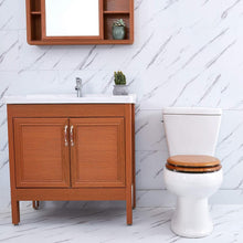 Load image into Gallery viewer, Quick-Release Elongated Toilet Seat in Eco-Friendly Wood - Elevate Your Bathroom