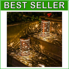 Load image into Gallery viewer, Unique Bee Solar Lanterns 2 Pack - Bronze Decorative Lights for Your Yard