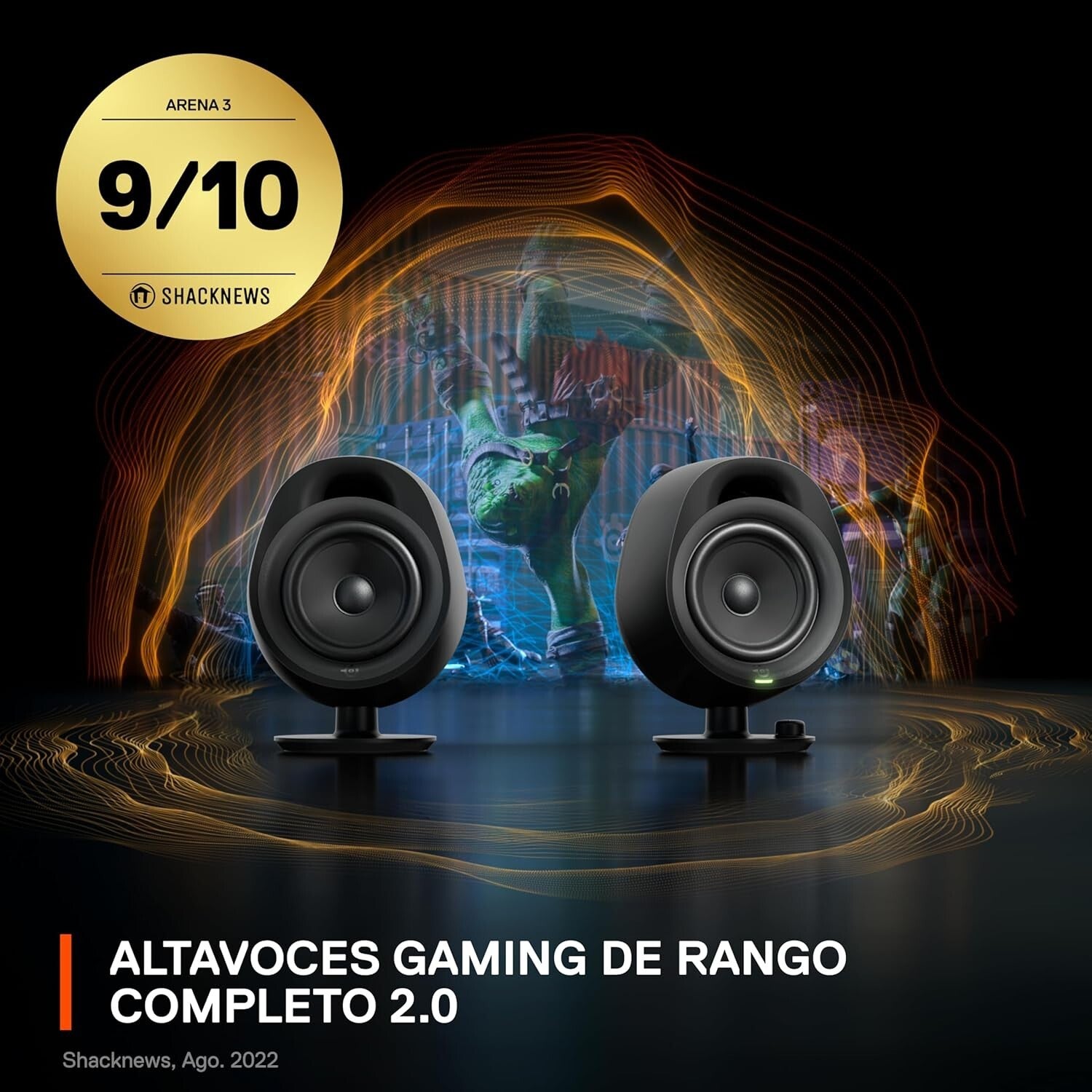 Arena 3 4-Inch Gaming Speakers - Superior Audio with Adjustable Stand & Controls